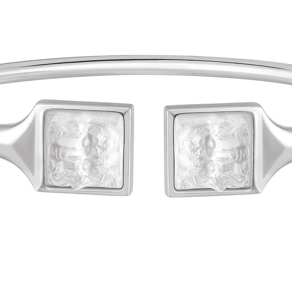 Lalique Arethuse Flexible Bangle Bracelet, Clear and Silver, Large